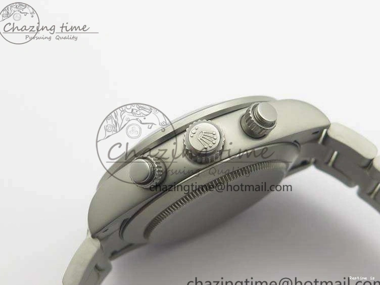 1225 Daytona Newman Sandblasted SS White Black Dial On SS Bracelet A Functional 3522